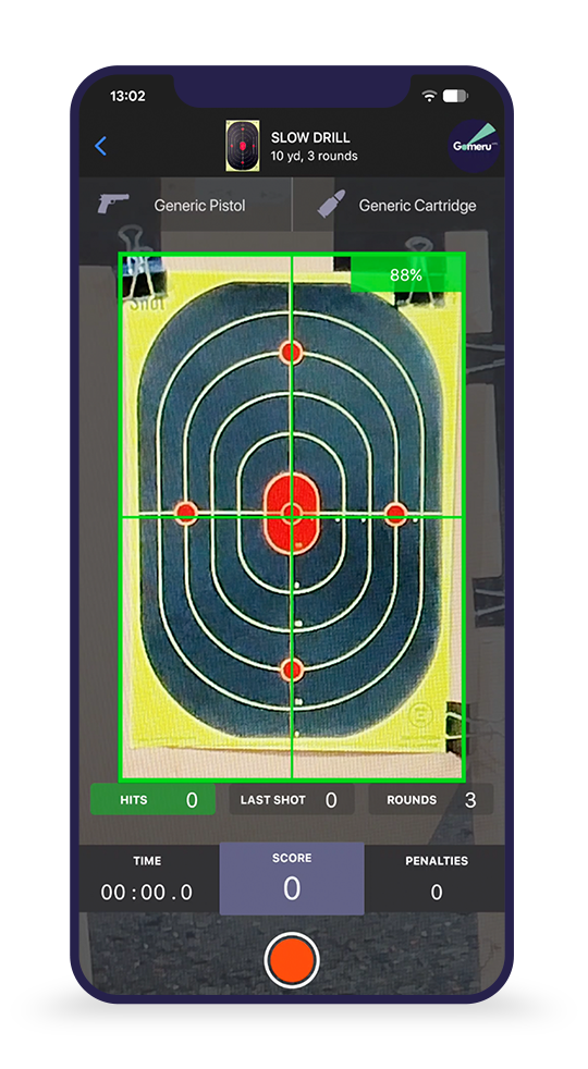 Puntuación de objetivo en tiempo real en AccuShoot