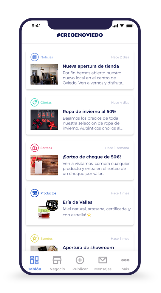 Pantalla 7 de #CreoEnOviedo App Negocios