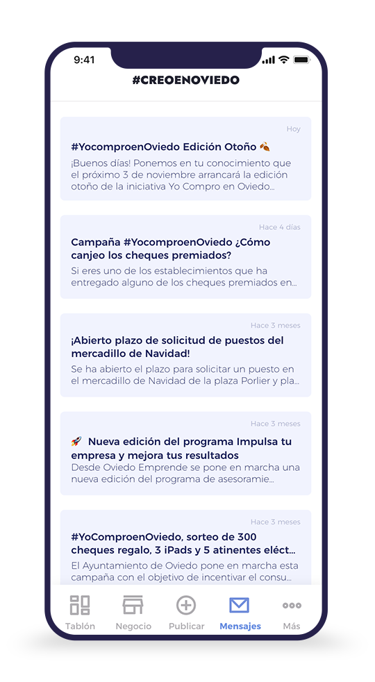 Pantalla 9 de #CreoEnOviedo App Negocios
