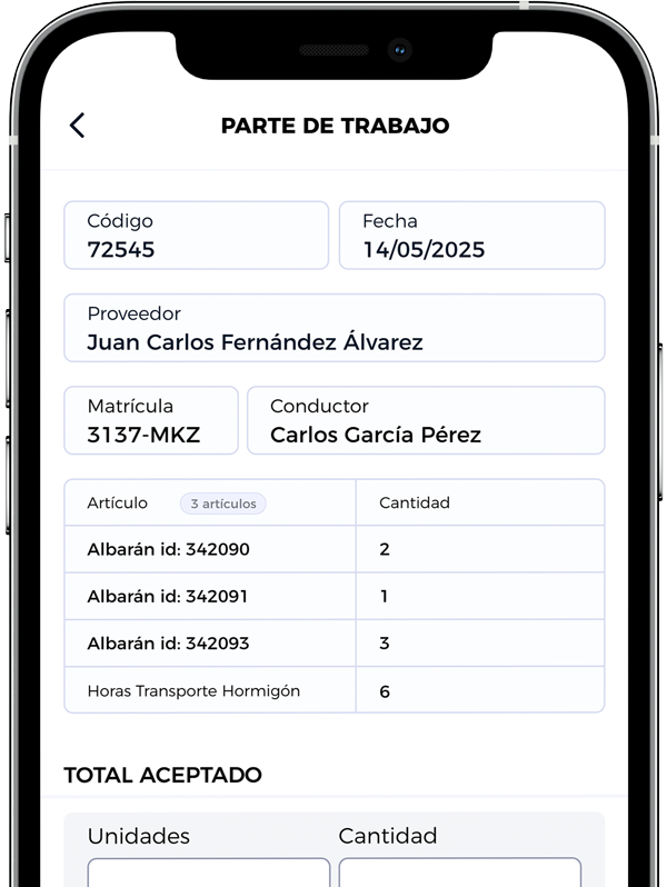 Parte de trabajo digital en ePorte