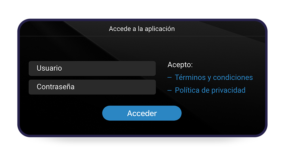 Pantalla 1 de la aplicación Android para conductores desarrollada para Ingartek