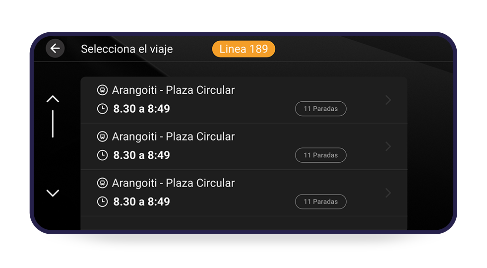 Pantalla 3 de la aplicación Android para conductores desarrollada para Ingartek