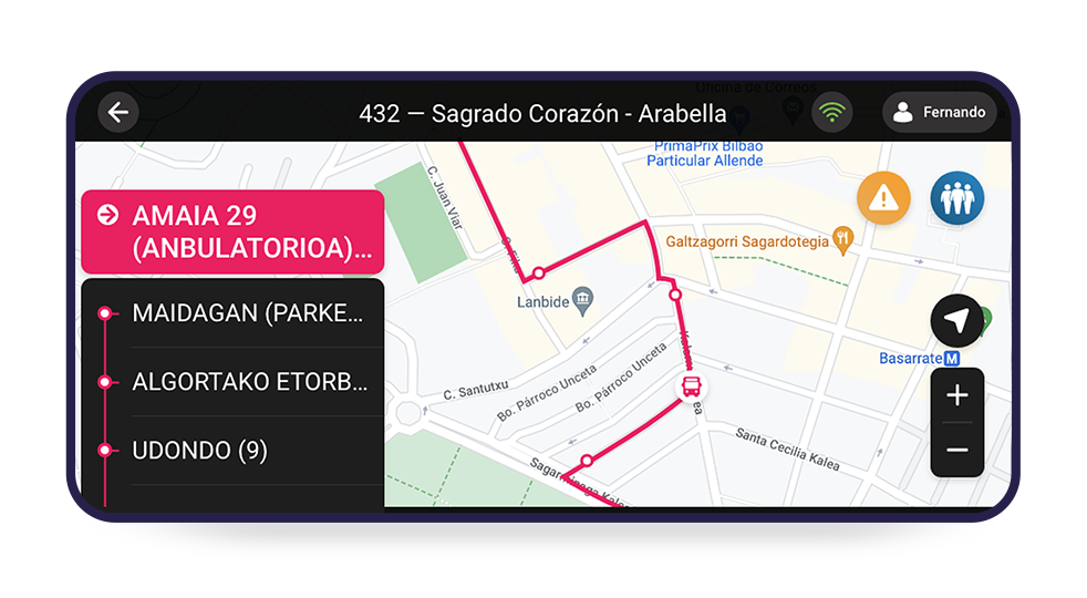 Pantalla 5 de la aplicación Android para conductores desarrollada para Ingartek
