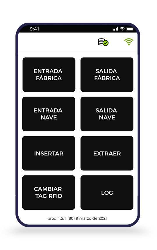 Pantalla 2 de la aplicación de trazabilidad RFID de Iturcemi