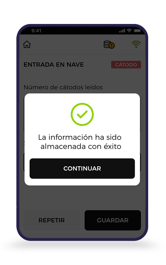 Pantalla 6 de la aplicación de trazabilidad RFID de Iturcemi