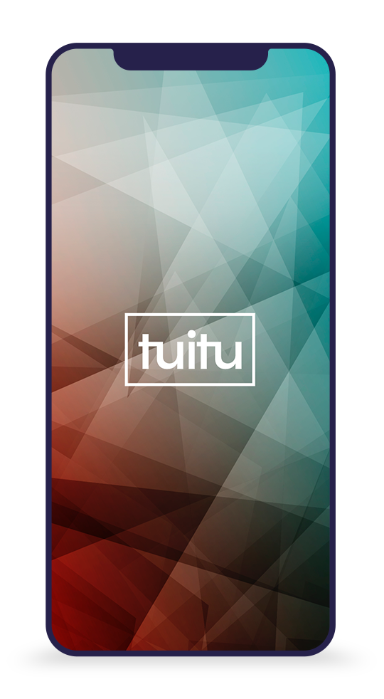 Pantalla 1 del diseño de aplicación móvil Tuitu