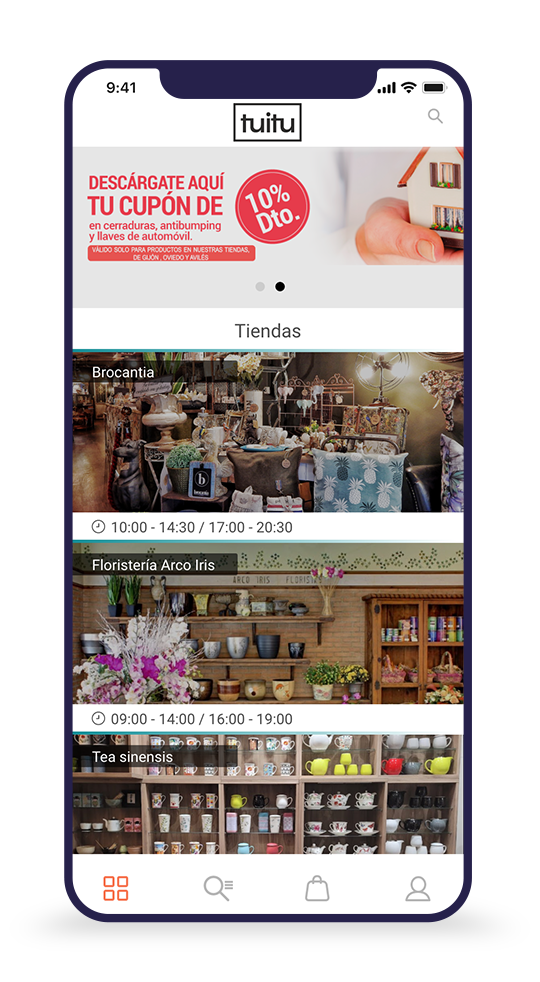 Pantalla 2 del diseño de aplicación móvil Tuitu